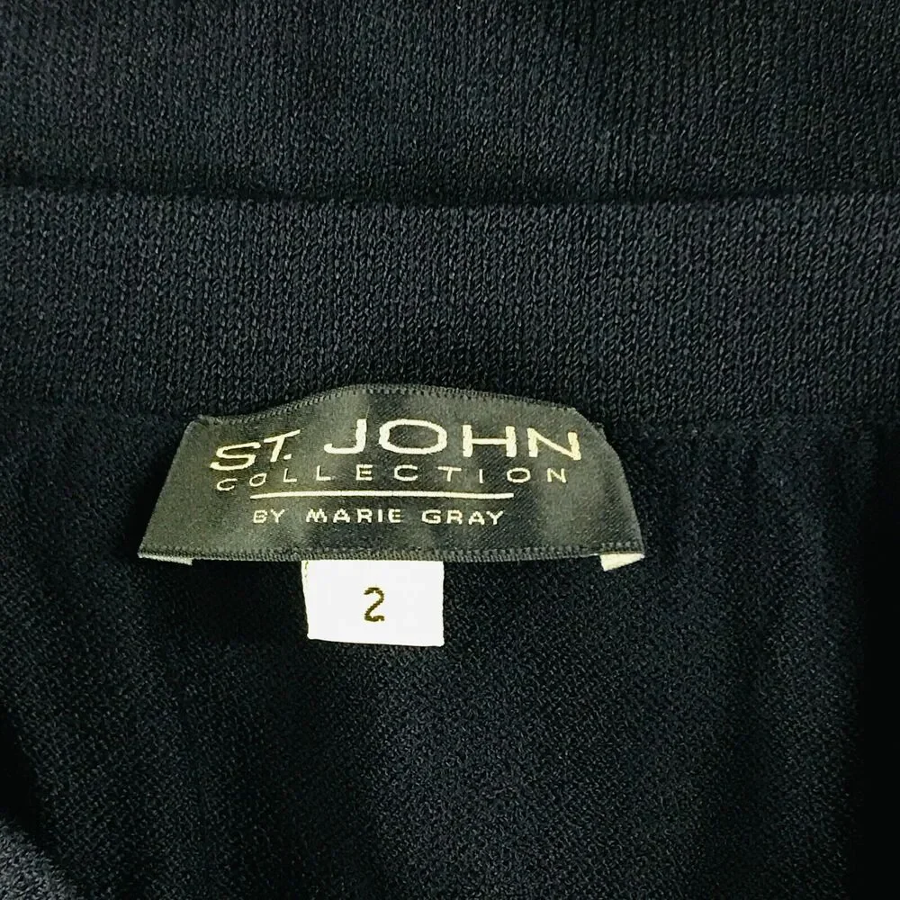 St John Women's 2 Skirt Blue Solid Knit Pleated Front Unlined Mini A-Line BZ3